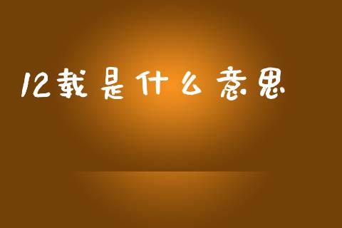 12载是什么意思_https://m.fsyjjx.cn_期货保证金计算_第1张