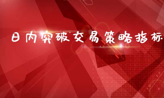 日内突破交易策略指标_https://m.fsyjjx.cn_股指期货保证金_第1张