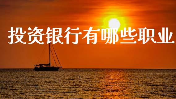 投资银行有哪些职业_https://m.fsyjjx.cn_期货保证金_第1张