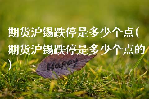 期货沪锡跌停是多少个点(期货沪锡跌停是多少个点的)_https://m.fsyjjx.cn_期货保证金计算_第1张