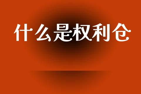 什么是权利仓_https://m.fsyjjx.cn_期货保证金计算_第1张