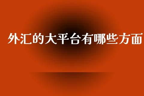 外汇的大平台有哪些方面_https://m.fsyjjx.cn_期货如何开户_第1张