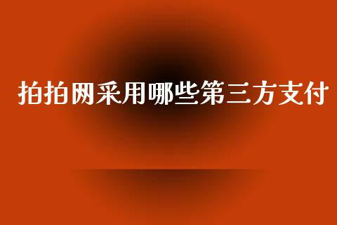 拍拍网采用哪些第三方支付_https://m.fsyjjx.cn_股指期货保证金_第1张