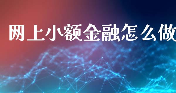 网上小额金融怎么做_https://m.fsyjjx.cn_期货如何开户_第1张