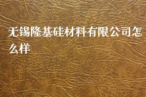 无锡隆基硅材料有限公司怎么样_https://m.fsyjjx.cn_期货保证金_第1张