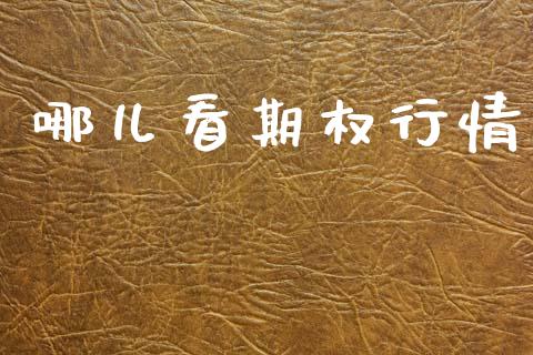 哪儿看期权行情_https://m.fsyjjx.cn_股指期货保证金_第1张
