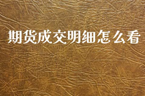 期货成交明细怎么看_https://m.fsyjjx.cn_期货保证金_第1张