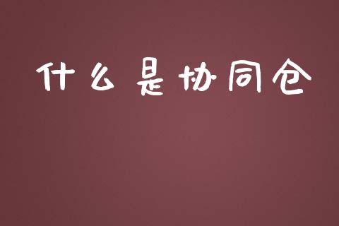 什么是协同仓_https://m.fsyjjx.cn_股指期货保证金_第1张