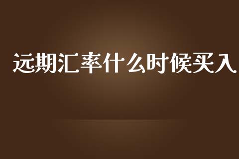 远期汇率什么时候买入_https://m.fsyjjx.cn_股指期货保证金_第1张