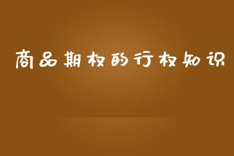 商品期权的行权知识_https://m.fsyjjx.cn_期货如何开户_第1张