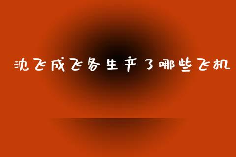 沈飞成飞各生产了哪些飞机_https://m.fsyjjx.cn_期货保证金计算_第1张