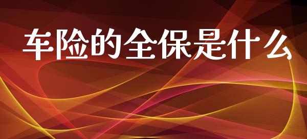 车险的全保是什么_https://m.fsyjjx.cn_股指期货保证金_第1张