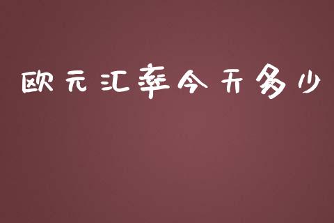 欧元汇率今天多少_https://m.fsyjjx.cn_期货保证金_第1张