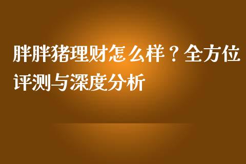 胖胖猪理财怎么样？全方位评测与深度分析_https://m.fsyjjx.cn_股指期货保证金_第1张