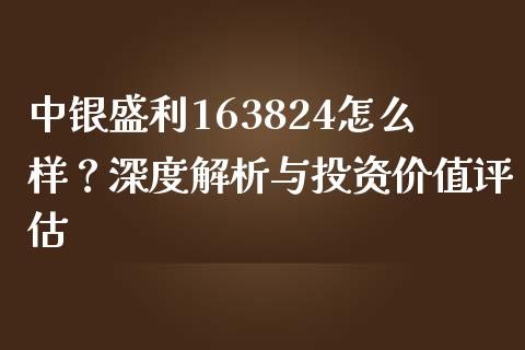 中银盛利163824怎么样？深度解析与投资价值评估_https://m.fsyjjx.cn_期货保证金计算_第1张