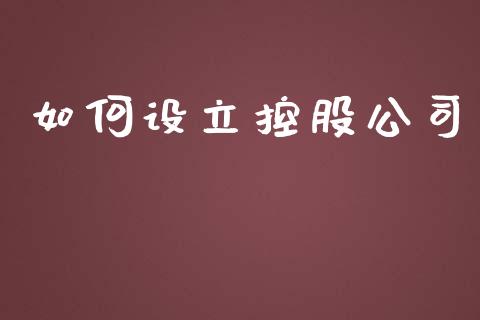如何设立控股公司_https://m.fsyjjx.cn_股指期货保证金_第1张