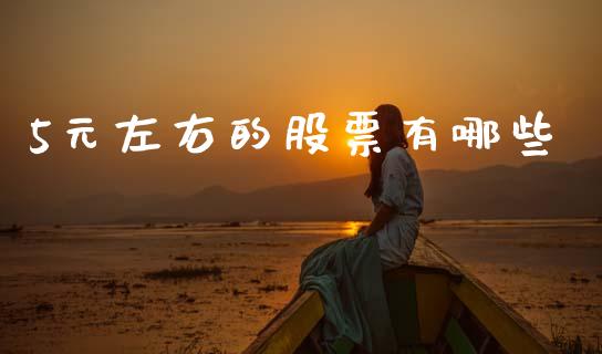 5元左右的股票有哪些_https://m.fsyjjx.cn_期货如何开户_第1张