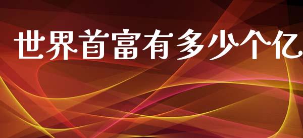 世界首富有多少个亿_https://m.fsyjjx.cn_期货保证金_第1张