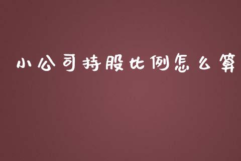 小公司持股比例怎么算_https://m.fsyjjx.cn_期货保证金计算_第1张