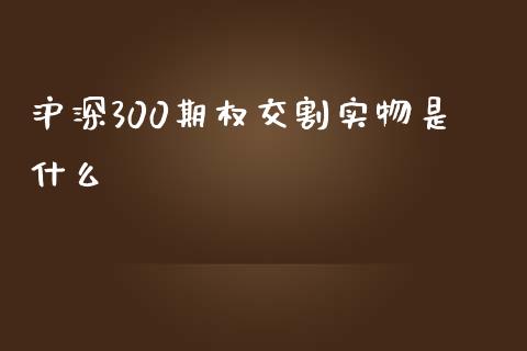 沪深300期权交割实物是什么_https://m.fsyjjx.cn_期货如何开户_第1张