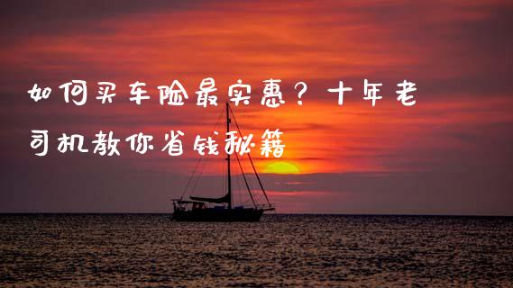 如何买车险最实惠？十年老司机教你省钱秘籍_https://m.fsyjjx.cn_期货保证金计算_第1张