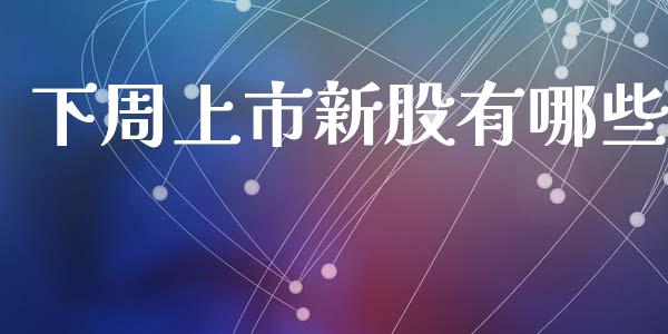 下周上市新股有哪些_https://m.fsyjjx.cn_期货如何开户_第1张