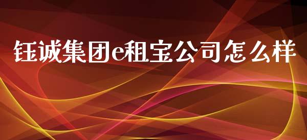 钰诚集团e租宝公司怎么样_https://m.fsyjjx.cn_期货如何开户_第1张