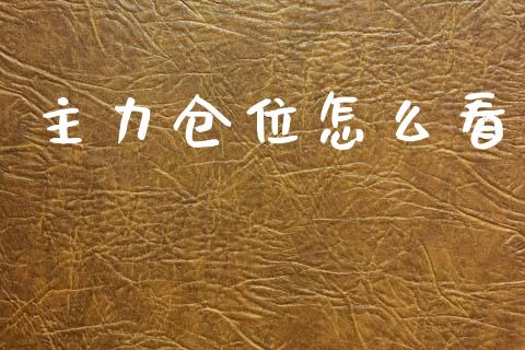 主力仓位怎么看_https://m.fsyjjx.cn_期货保证金_第1张