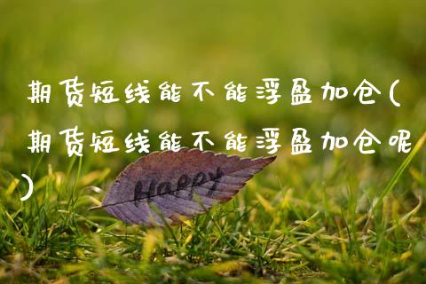 期货短线能不能浮盈加仓(期货短线能不能浮盈加仓呢)_https://m.fsyjjx.cn_期货保证金_第1张