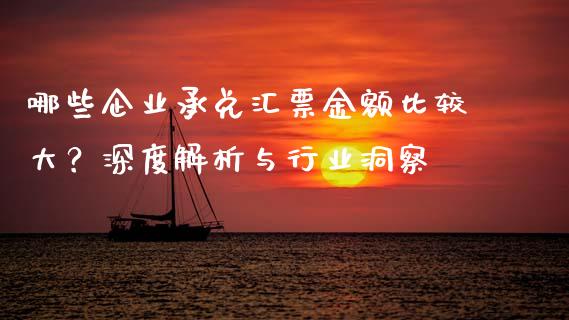 哪些企业承兑汇票金额比较大？深度解析与行业洞察_https://m.fsyjjx.cn_期货如何开户_第1张