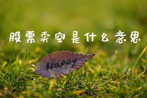 股票卖空是什么意思_https://m.fsyjjx.cn_期货如何开户_第1张