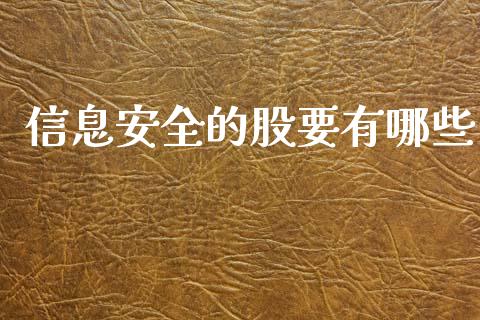 信息安全的股要有哪些_https://m.fsyjjx.cn_期货保证金_第1张