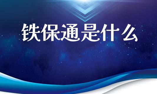 铁保通是什么_https://m.fsyjjx.cn_期货保证金_第1张
