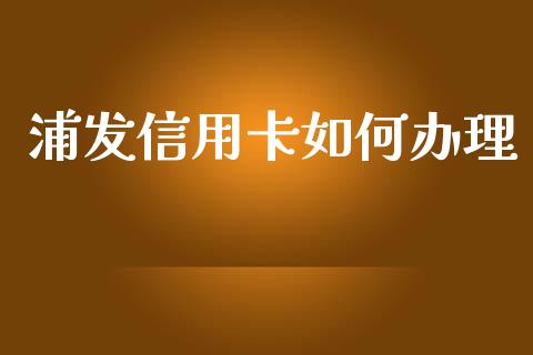 浦发信用卡如何办理_https://m.fsyjjx.cn_期货保证金_第1张