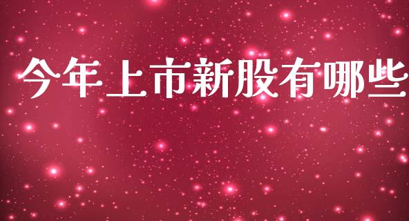 今年上市新股有哪些_https://m.fsyjjx.cn_期货保证金计算_第1张