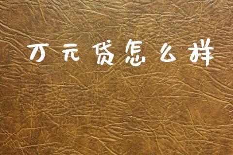 万元贷怎么样_https://m.fsyjjx.cn_期货如何开户_第1张