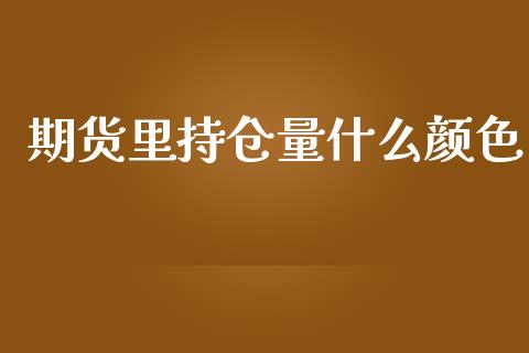 期货里持仓量什么颜色_https://m.fsyjjx.cn_期货保证金_第1张