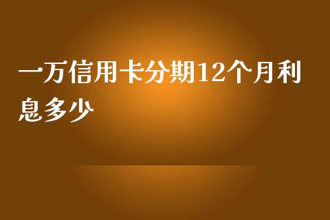 一万信用卡分期12个月利息多少_https://m.fsyjjx.cn_股指期货保证金_第1张