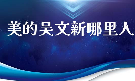美的吴文新哪里人_https://m.fsyjjx.cn_期货如何开户_第1张