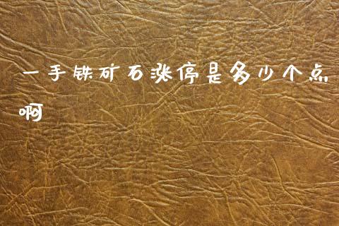 一手铁矿石涨停是多少个点啊_https://m.fsyjjx.cn_期货保证金计算_第1张