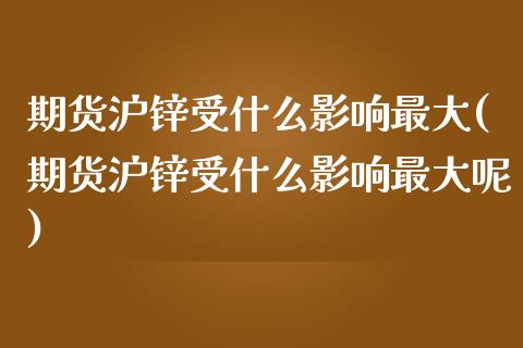 期货沪锌受什么影响最大(期货沪锌受什么影响最大呢)_https://m.fsyjjx.cn_期货如何开户_第1张