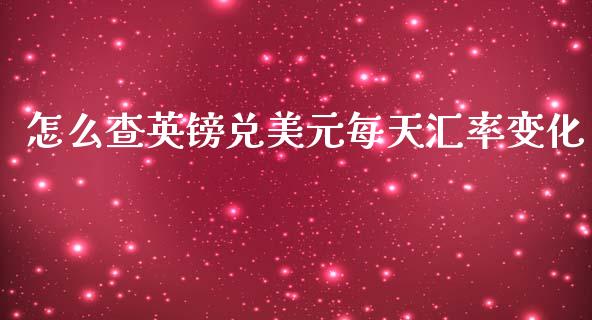 怎么查英镑兑美元每天汇率变化_https://m.fsyjjx.cn_期货保证金计算_第1张