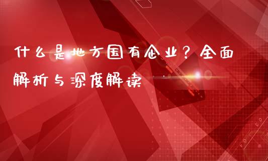 什么是地方国有企业？全面解析与深度解读_https://m.fsyjjx.cn_期货如何开户_第1张