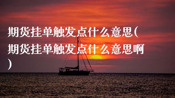 期货挂单触发点什么意思(期货挂单触发点什么意思啊)_https://m.fsyjjx.cn_股指期货保证金_第1张