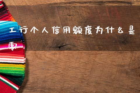 工行个人信用额度为什么是零_https://m.fsyjjx.cn_期货保证金计算_第1张