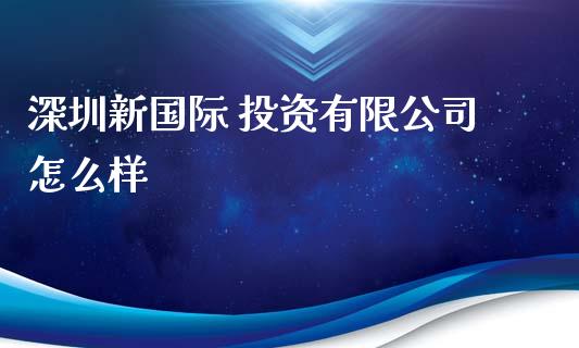 深圳新国际 投资有限公司怎么样_https://m.fsyjjx.cn_期货保证金_第1张