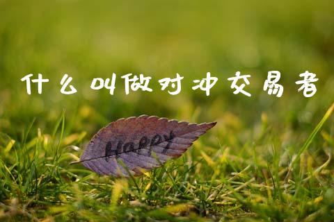 什么叫做对冲交易者_https://m.fsyjjx.cn_期货保证金计算_第1张