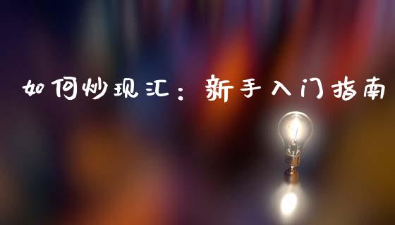 如何炒现汇:新手入门指南_期货保证金计算_第1张_期货如何开户_期货保证金_期货保证金计算_股指期货保证金 如何炒现汇:新手入门指南_https://m.fsyjjx.cn_期货保证金计算_第1张