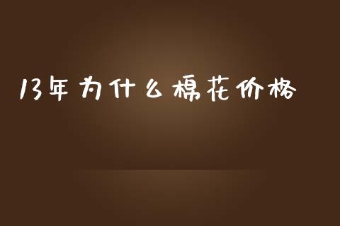 13年为什么棉花价格_https://m.fsyjjx.cn_期货保证金计算_第1张