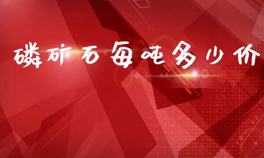 磷矿石每吨多少价_https://m.fsyjjx.cn_期货保证金计算_第1张